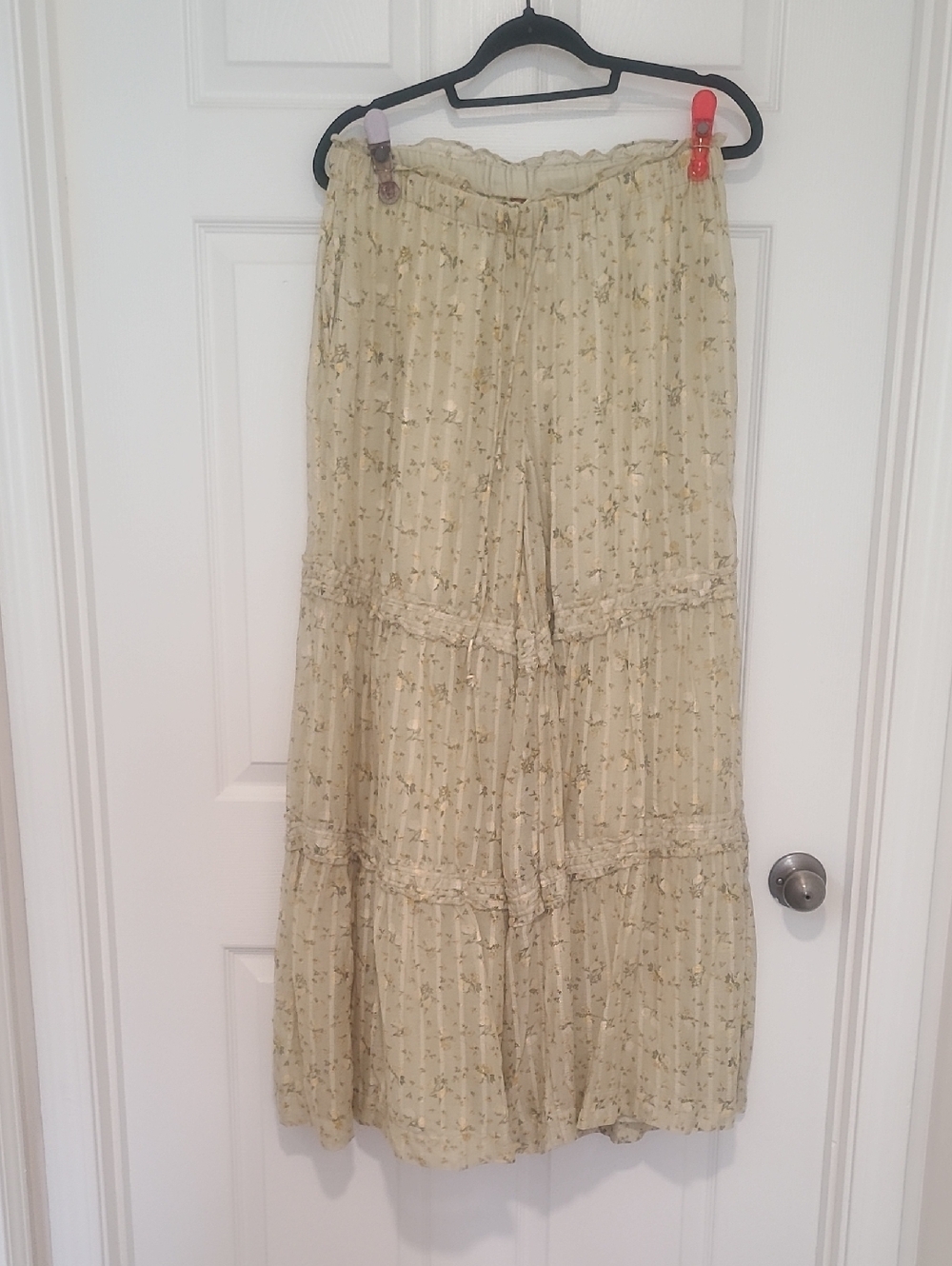 NWT Free PeopleFloral Tiered Wideleg